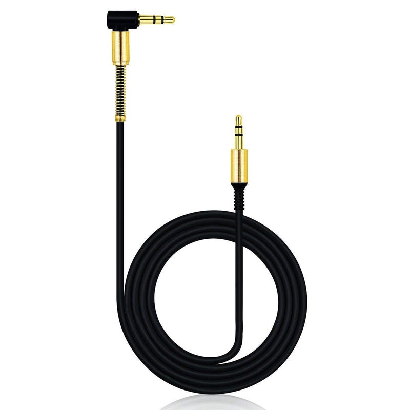 JacobsParts 3.5mm AUX Cable Car Stereo Audio Auxiliary Headphone Jack Cord Right Angle Male to Male, 3ft (Black) - Image 3